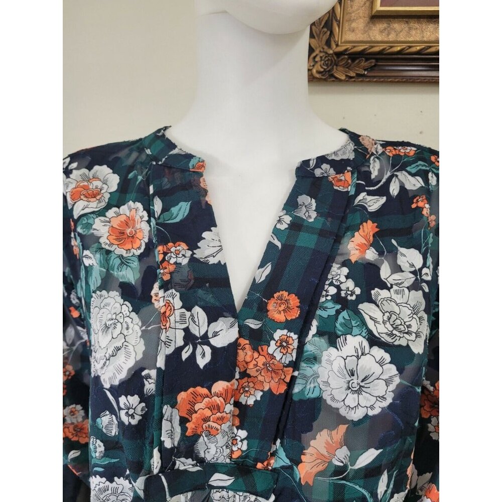 Tommy Hilfiger Women's Size S Blouse Urban Folklore Floral Top V Neck NWT 35 - Picture 7 of 12